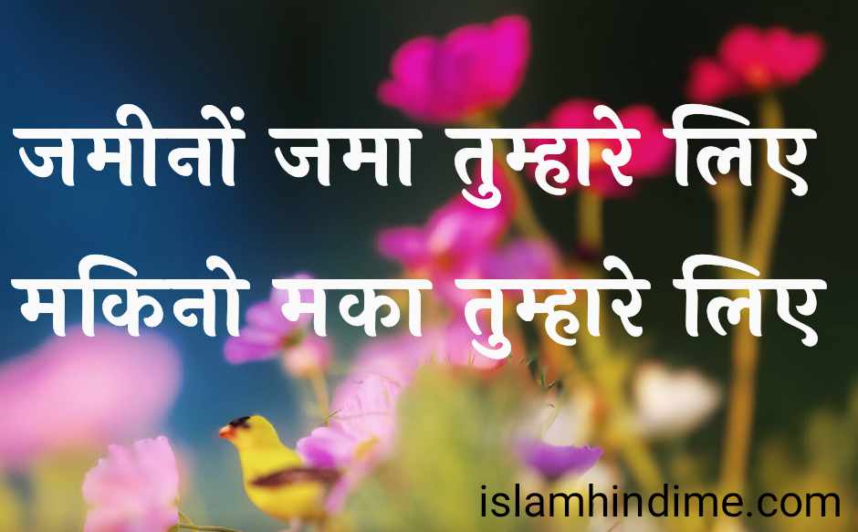 Zamino Zama tumhare liye Makino Maka tumhare liye जमीनों जमा  तुम्हारे लिये, मकीनो मकां तुम्हारे लिये islamhindime , naat , naat sharif , naat lyrics , eid milad un nabi , eid milad